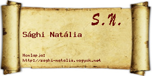 Sághi Natália névjegykártya